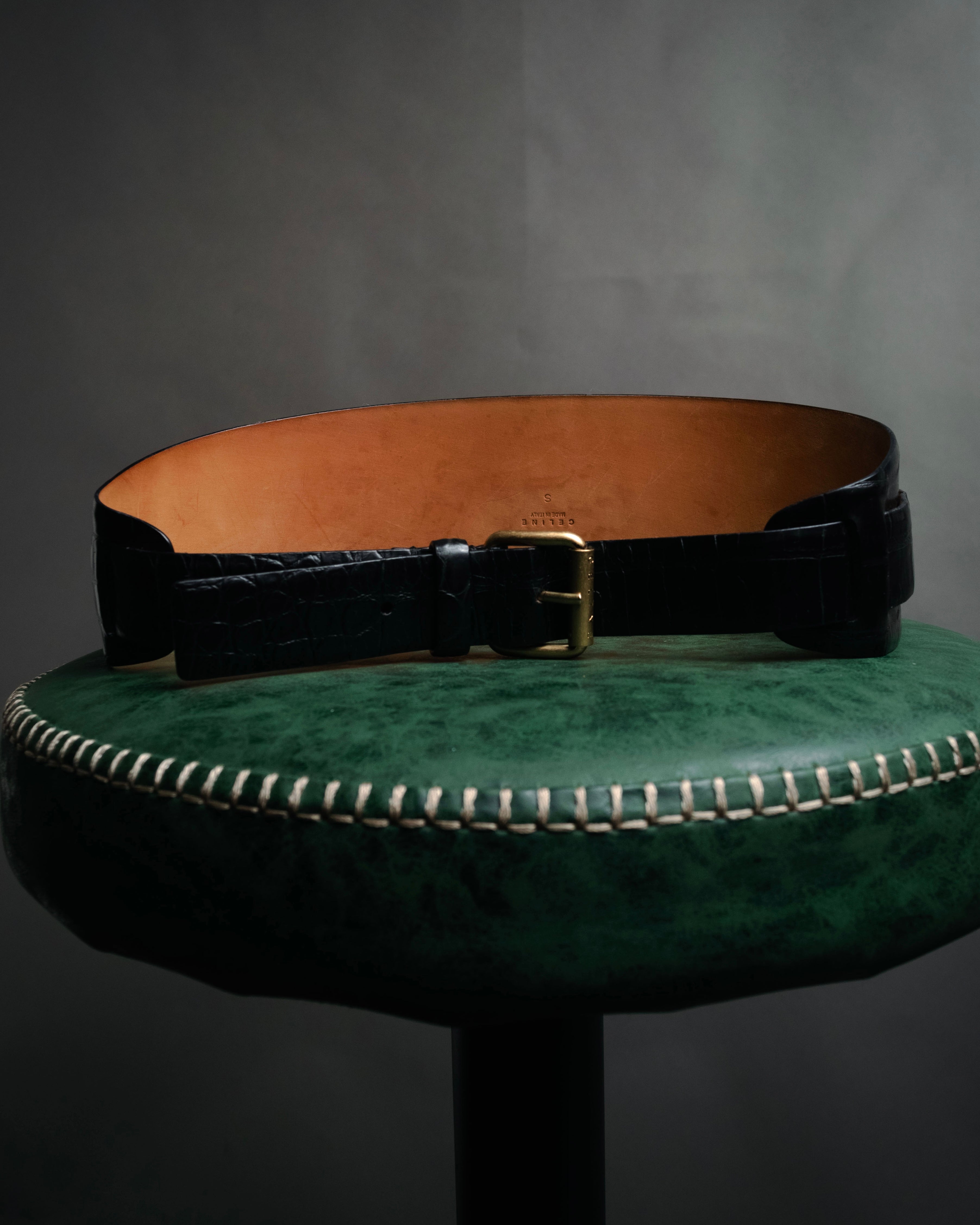 –SPECIAL– “CELINE” 18’s Croc embossed double wrap corset belt