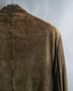 "Christian Dior" Nubuck leather oversized tailored jacket