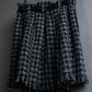 "LOUIS VUITTON" Houndstooth fringe design belted skirt