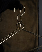 "LOEWE" 80's-90's Logo engraved suede leather combination business bag