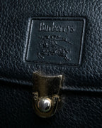 "BURBERRYS" Horizontal shape grained leather one-handle bag