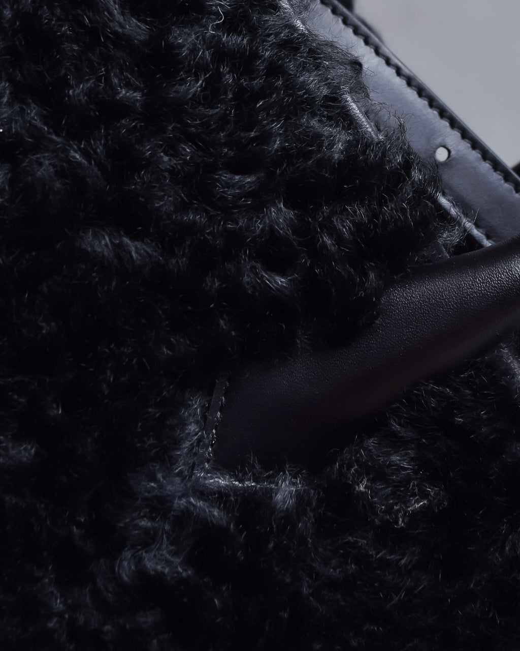 "BALENCIAGA" Padlock design shearling leather bag