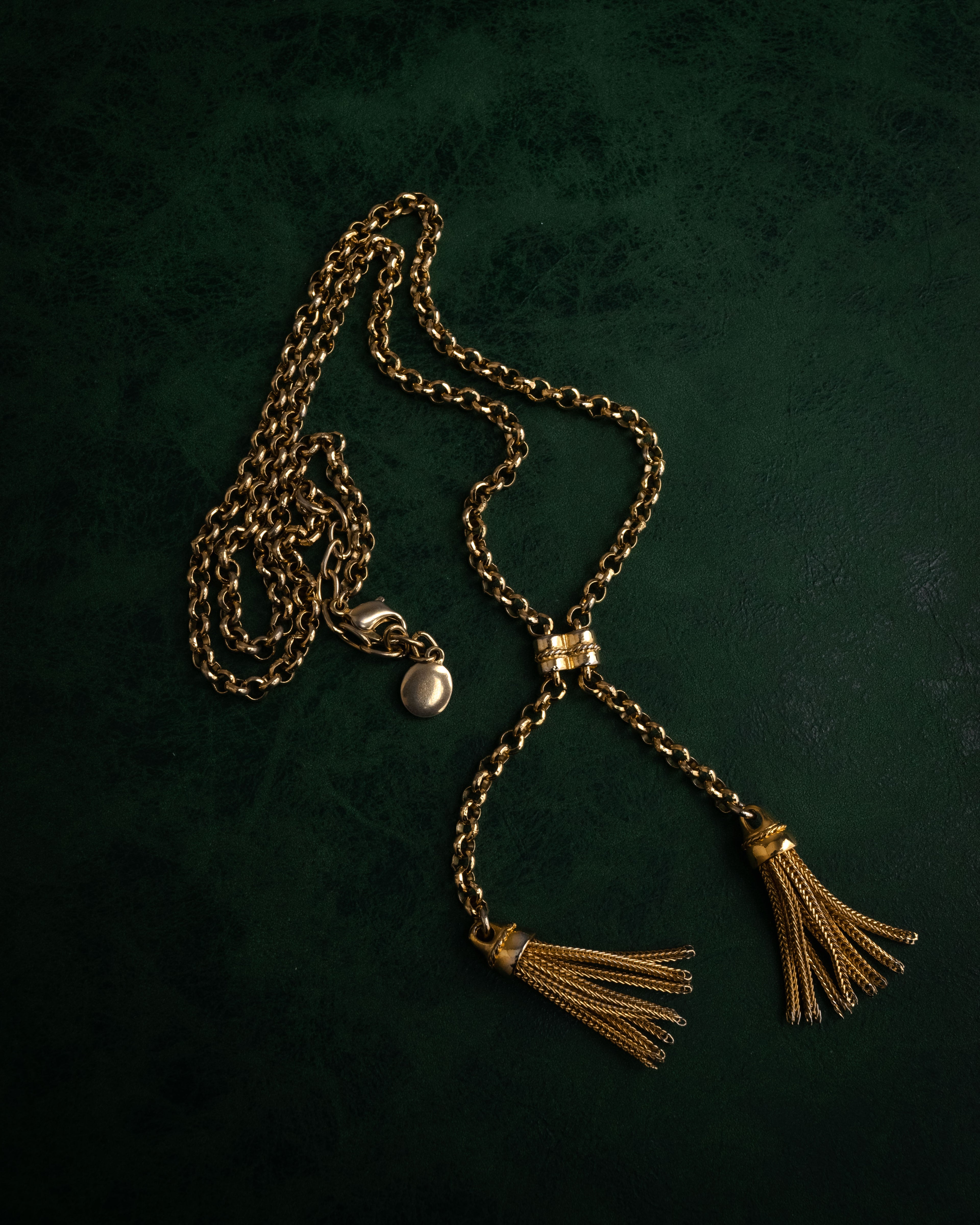 –SPECIAL– “SONIA RYKIEL” 80’s-90’s Tassel lariat chain necklace