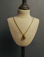 "Christian Dior" 90's-00's Gold tone logo charm necklace