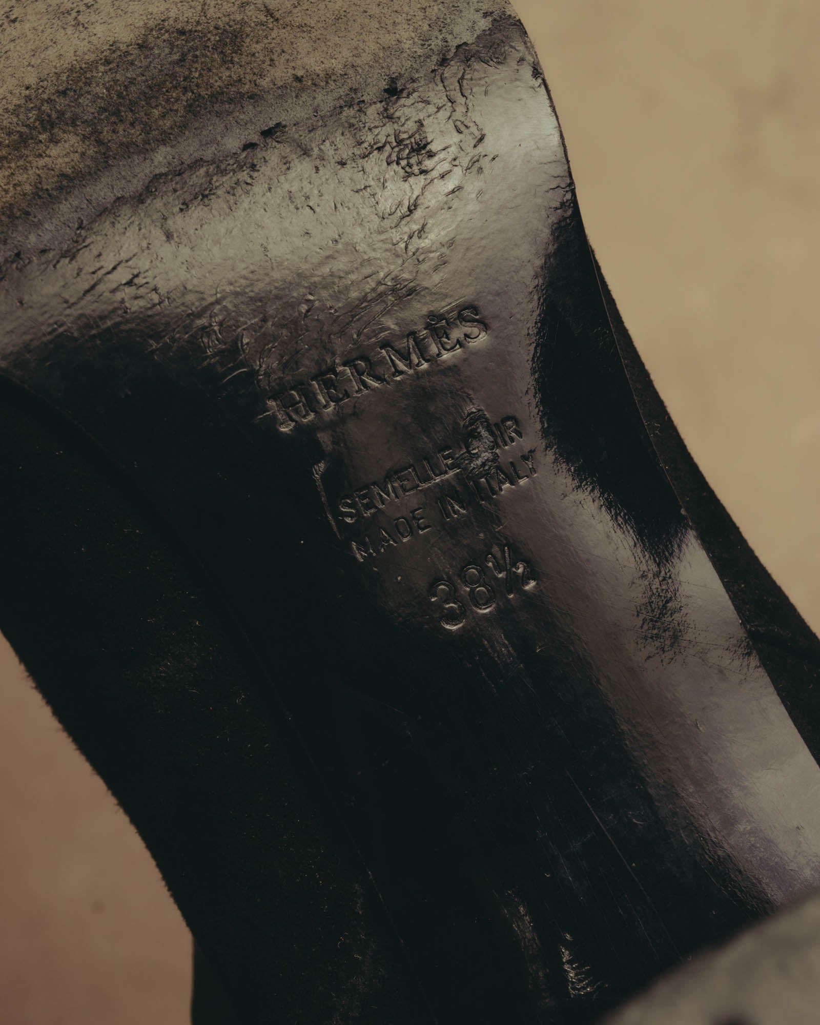 -SPECIAL- "Hermès" 90's-00's Margiela era fold-over black suede belt boots