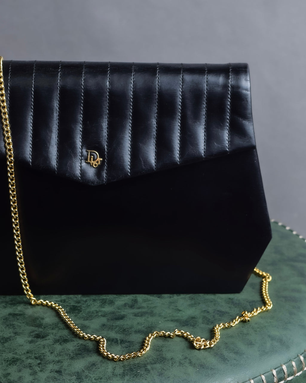 "Christian Dior" Layered flap oblique shoulder bag