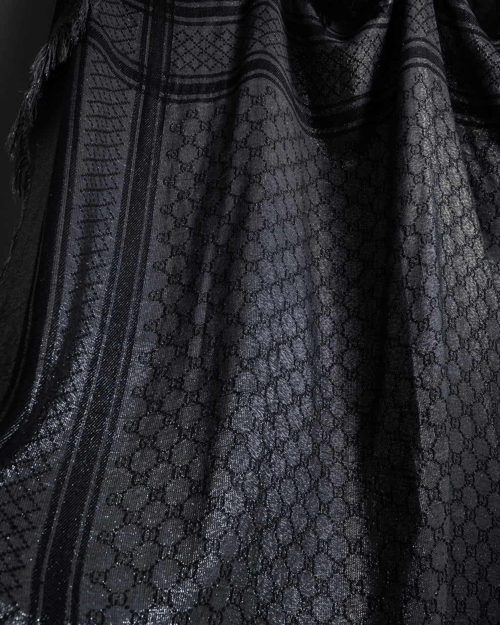 "GUCCI" GG pattern glitter blend woven large stole