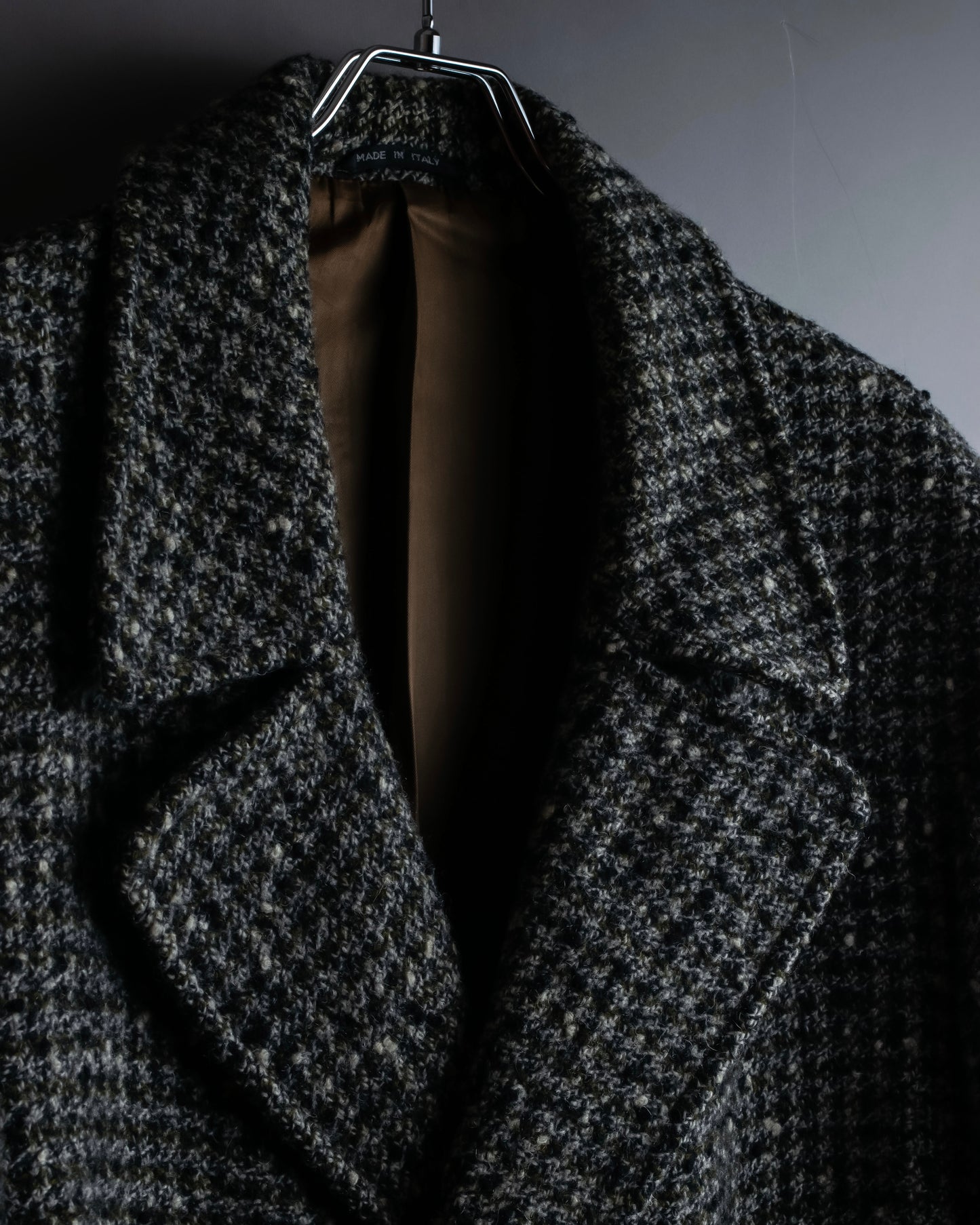 "Vintage houndstooth oversized tweed chester coat"