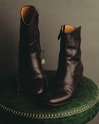 "Hermès" Minimal dark brown leather ankle boots
