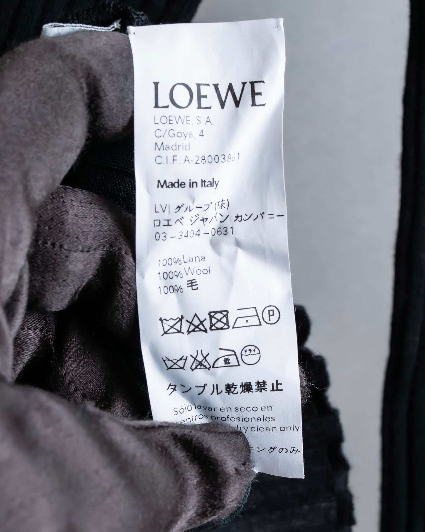 "LOEWE" Check pattern switching shaped ribbed knit