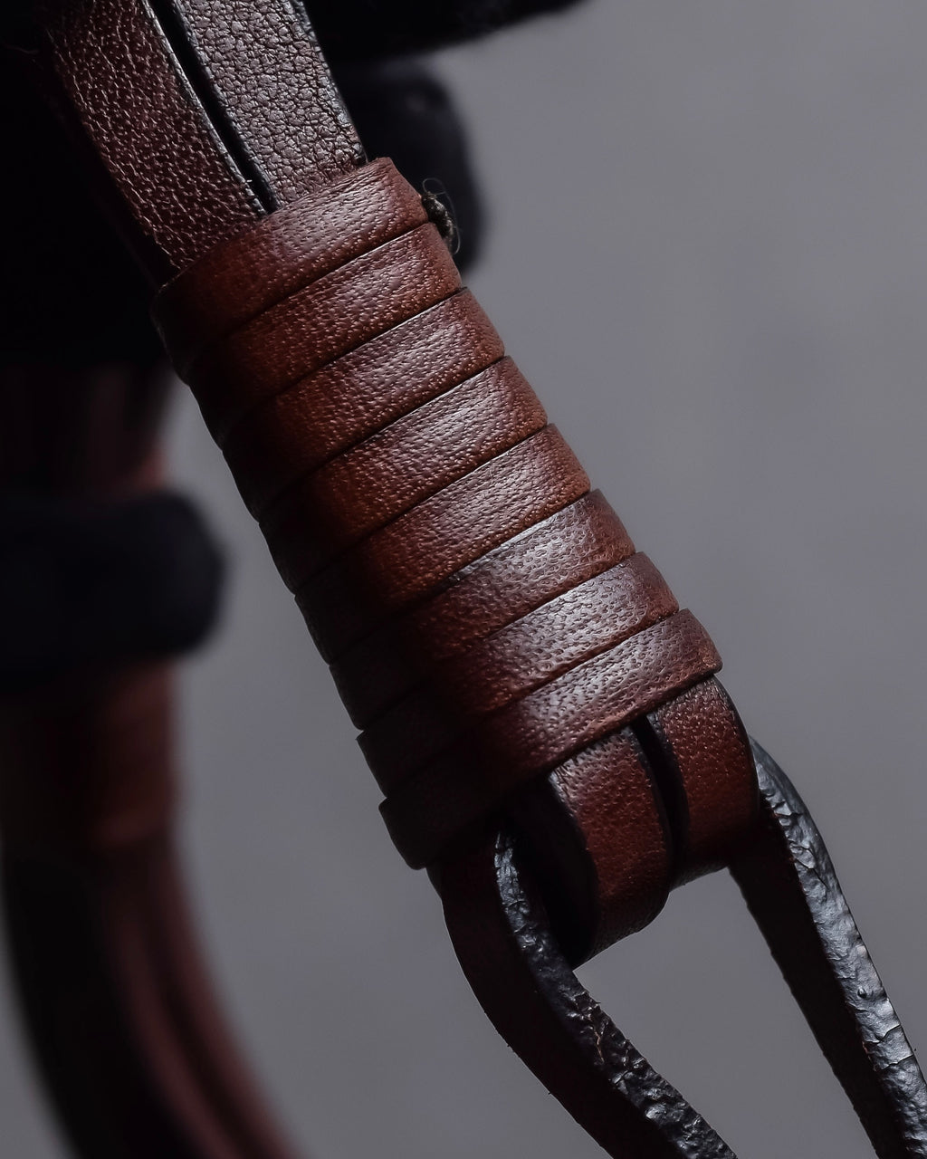 "CELINE" Bundled wrap leather layered belt