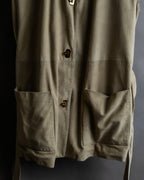 "Salvatore Ferragamo" Belted suede sleeveless dress