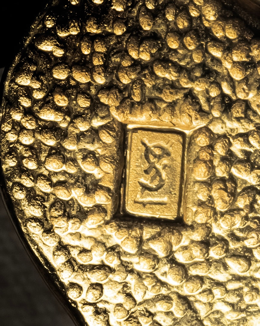 "YVES SAINT LAURENT" Vintage drop motif gold chain necklace