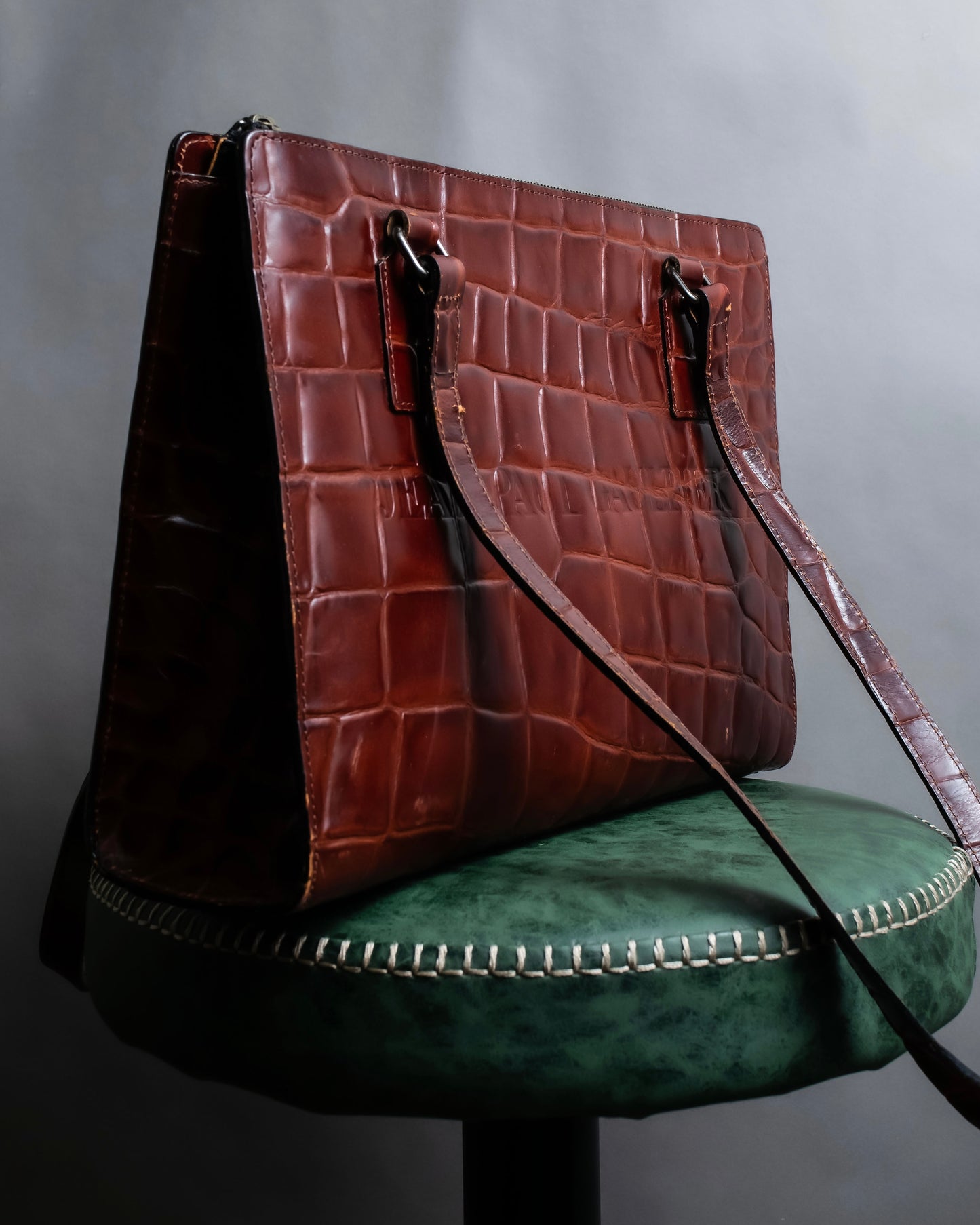 “Jean Paul Gautier” Crocodile-embossed business bag