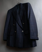 "BURBERRYS" Micro check pattern metal button blazer