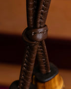 "GUCCI" Bamboo motif leather fringe charm