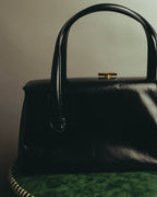 "GUCCI" 90's Structured leather top handle handbag