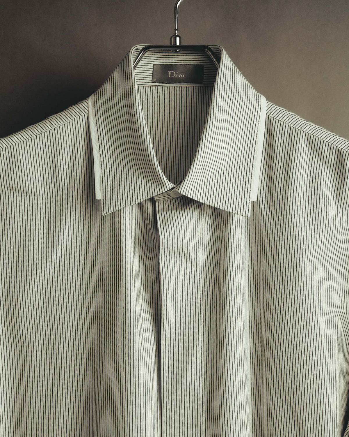 -SPECIAL- "Dior" 00's-10's Fine pinstripe concealed placket dress shirt