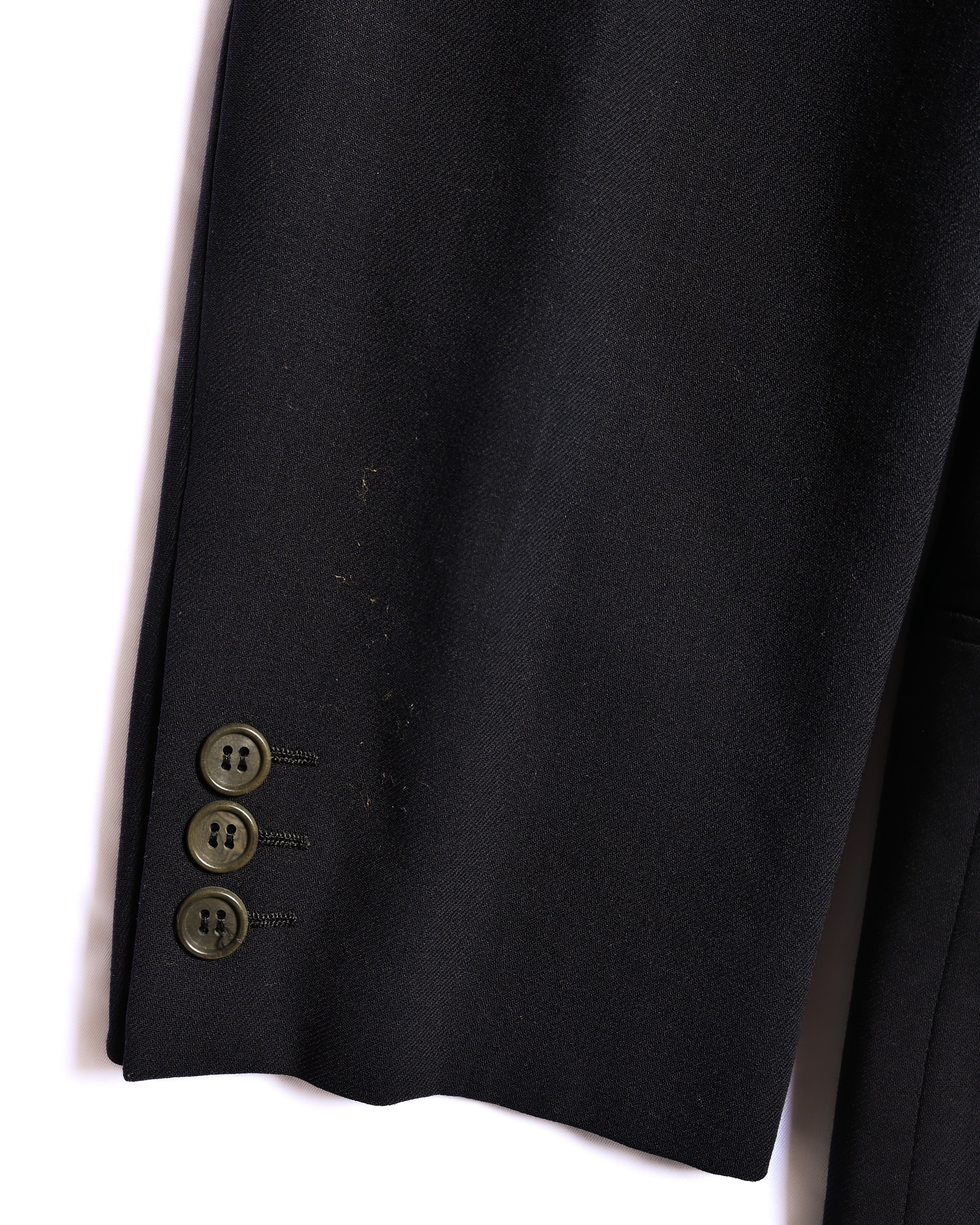 GIORGIO ARMANI/ Curved Lapel Oversized Double Breasted Tailored Jacket Navy
