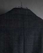 "BALENCIAGA" 90’s Cashmere blend glen check double-breasted blazer