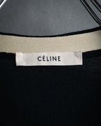 “CELINE” 2010’s Contrast placket wool silk cardigan