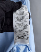 "GUCCI" Lace border design saxe blue shirt