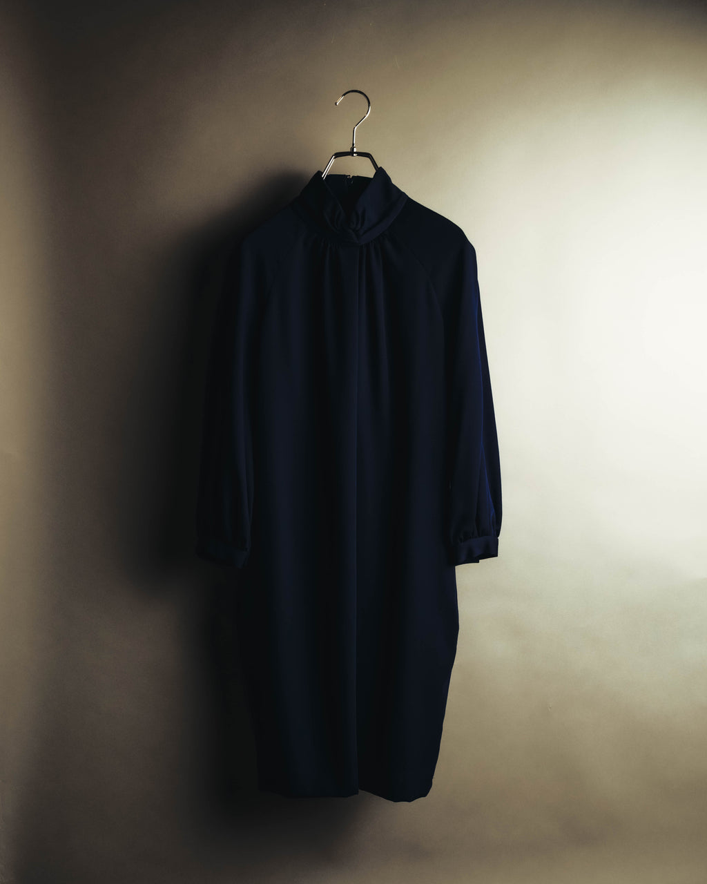 –SPECIAL– "Christian Dior" 80's-90's Sculptural high-neck long dress