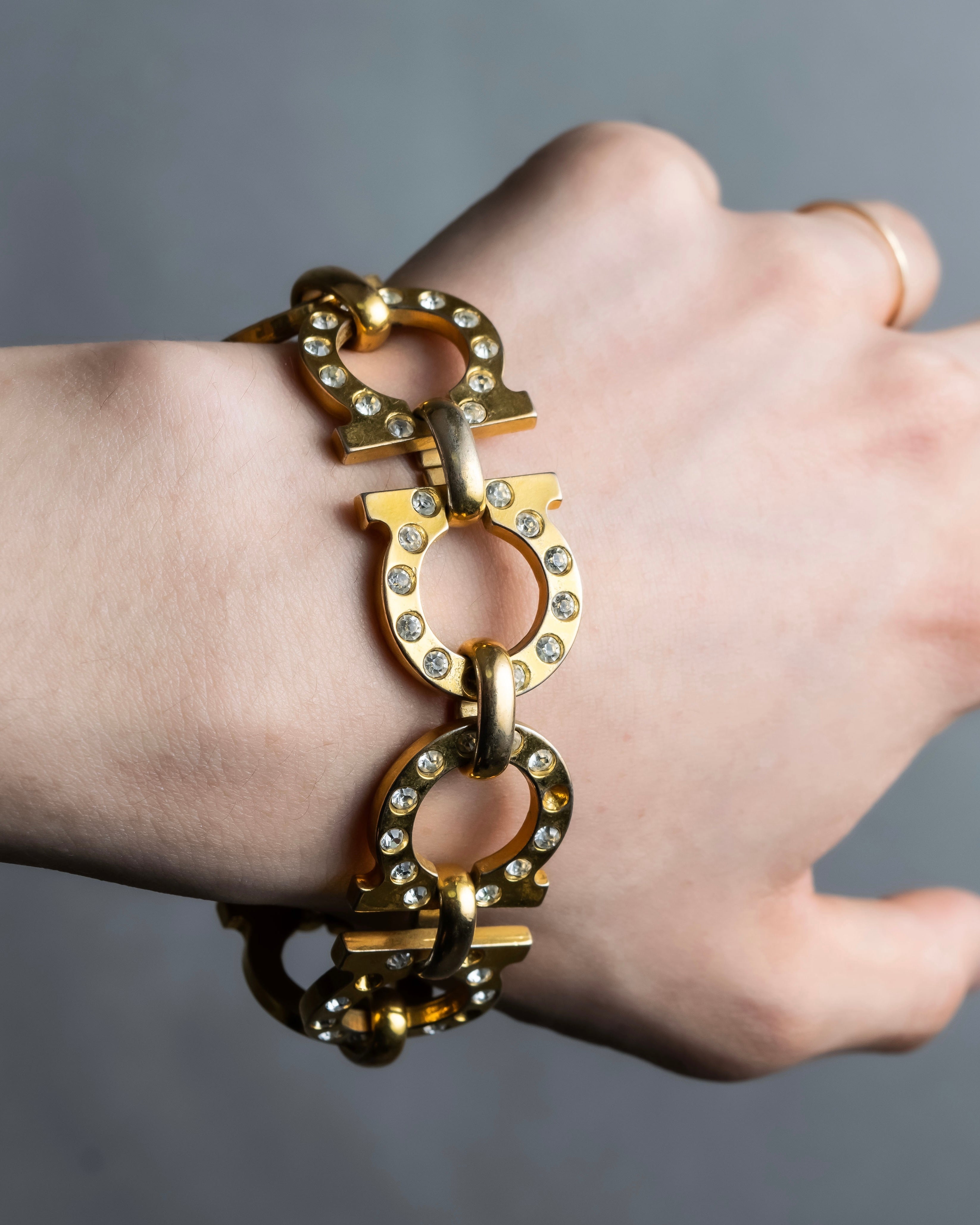 Salvatore Ferragamo Big Gancini gold chain bracelet