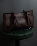 "GUCCI" Horizontally elegant silhouette oiled leather one-shoulder bag