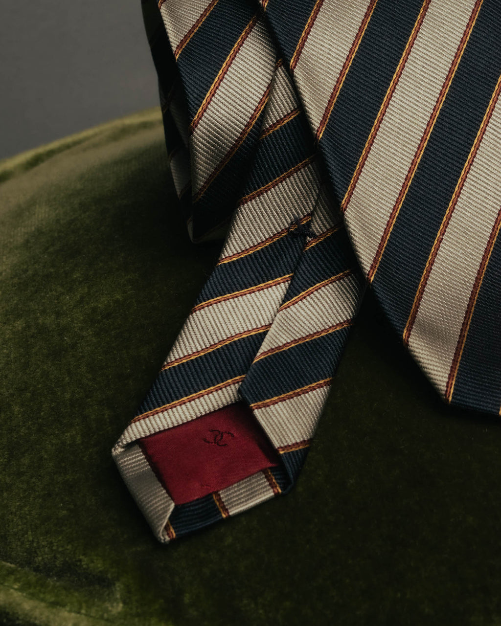 "CHANEL" 90's-00's Classic silk regimental striped tie