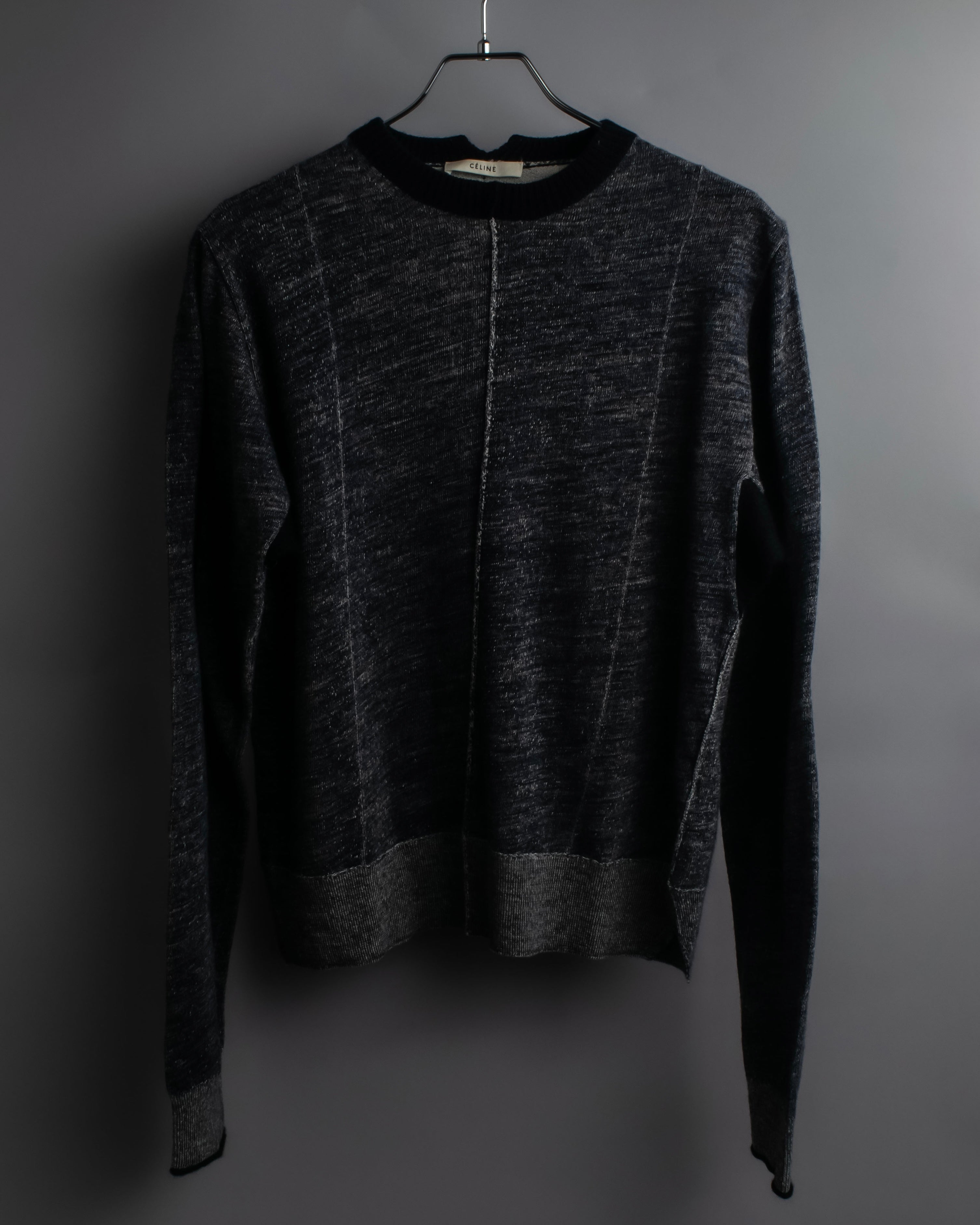 "CELINE" Inside-out stitching design knit pullover