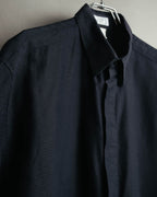 "GIANNI VERSACE" 80's-90's Dark jacquard long sleeve shirt