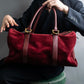 "Cartier" Beautiful red color velour boston bag