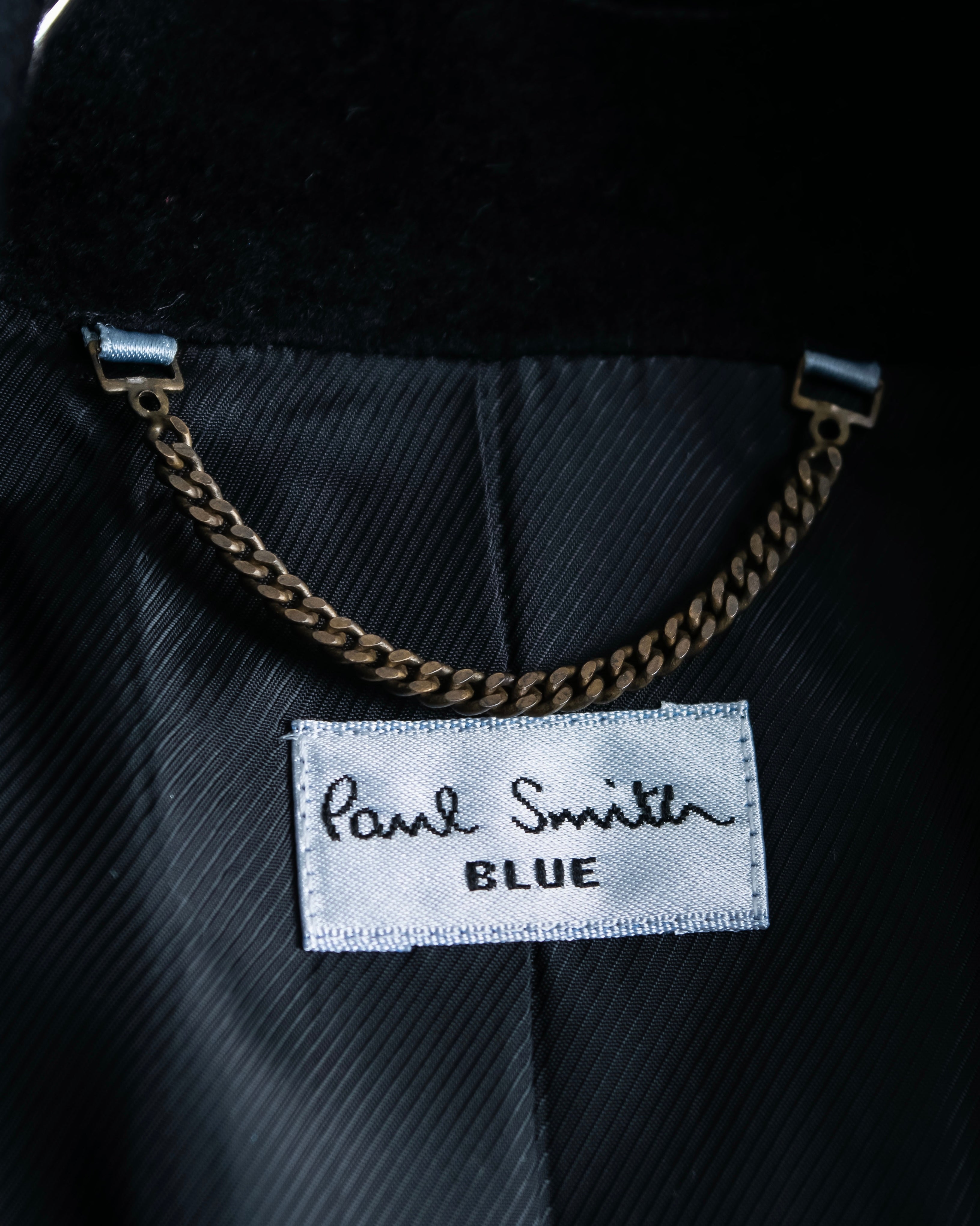 "PAUL SMITH" 100% wool maxi length belted gown coat
