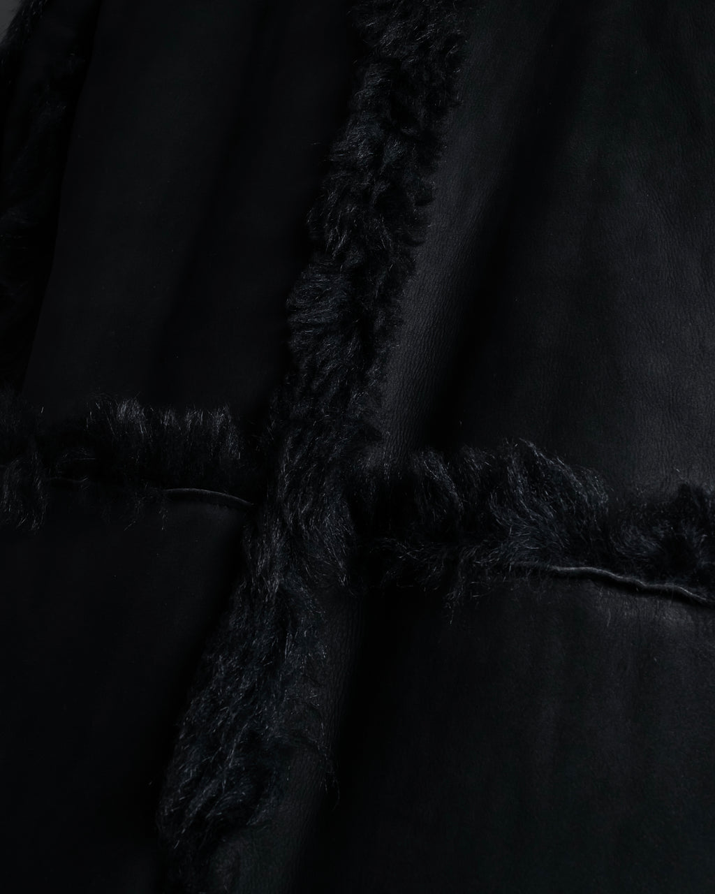 -SPECIAL- "GUCCI" 90's-00's Leather combination fur long coat