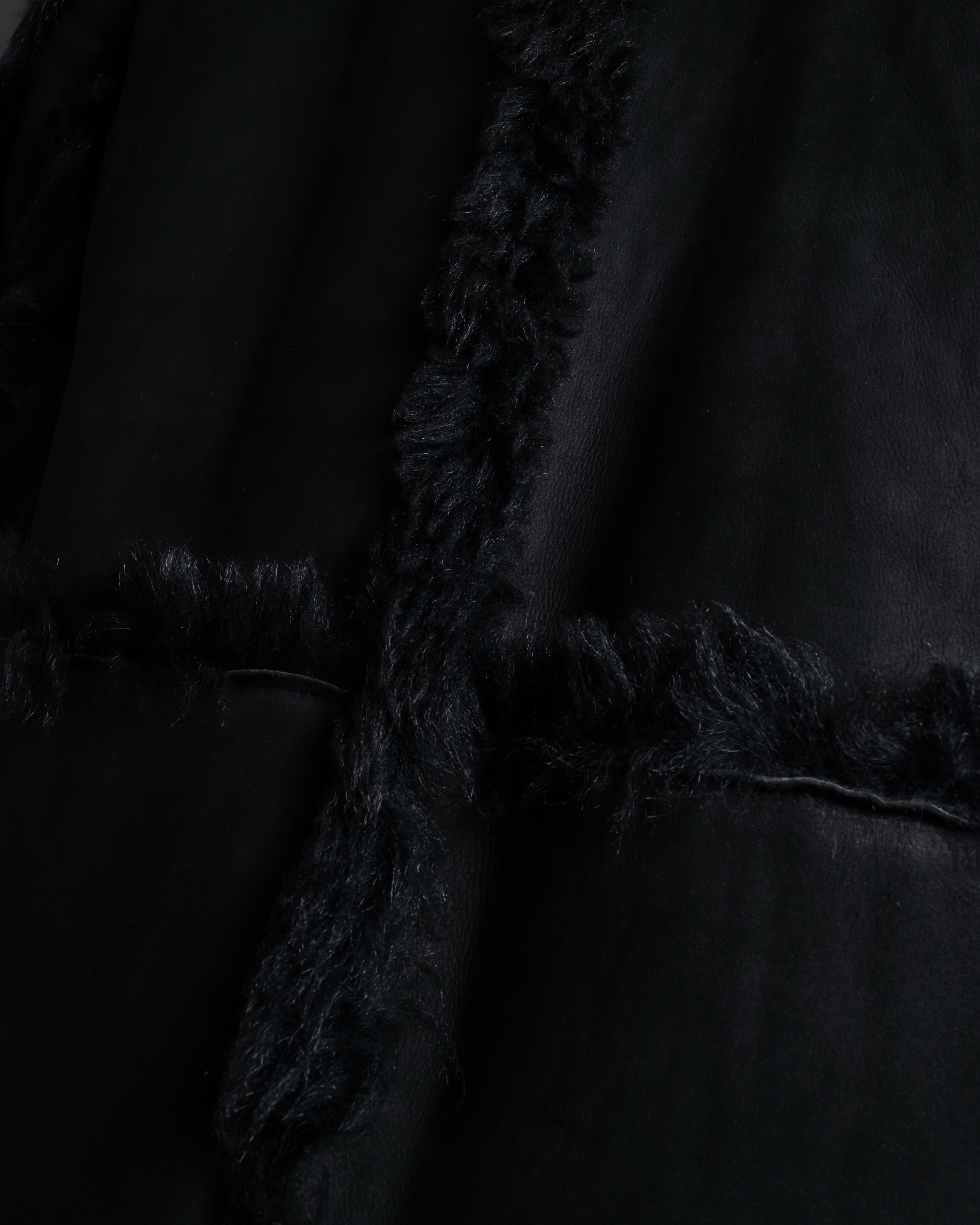 -SPECIAL- "GUCCI" 90's-00's Leather combination fur long coat