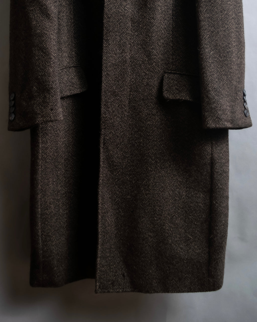 "Dolce &amp; Gabbana" Herringbone pattern slim shape chester coat