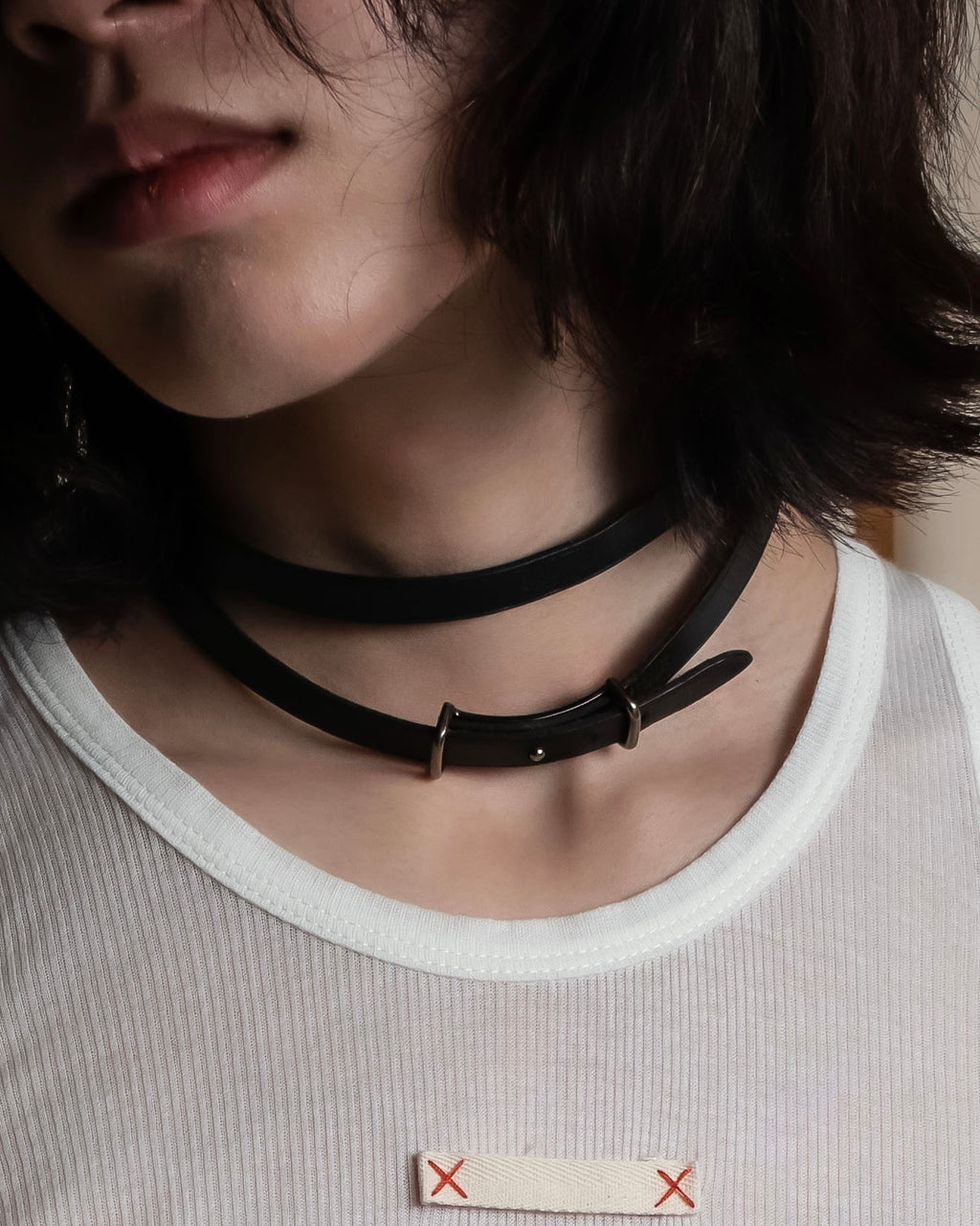 "HERMES" Layered design leather belt