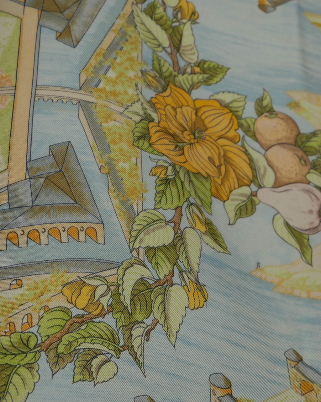 "HERMÈS" 00's Au pays de cocagne silk scarf