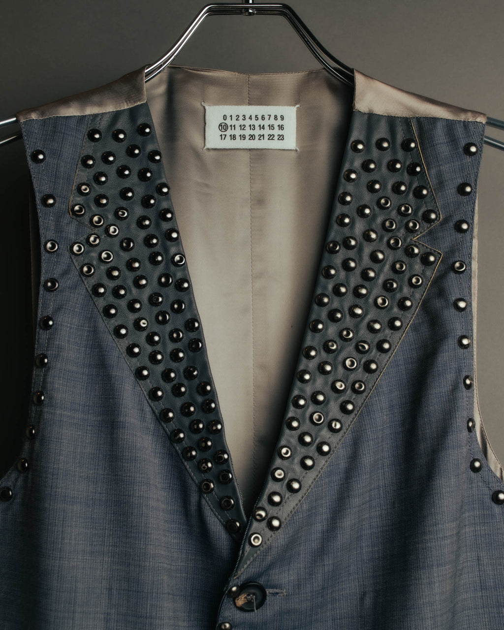 -SPECIAL- “Maison Martin Margiela” 07SS Studded wool leather tailored vest