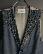 -SPECIAL- “Maison Martin Margiela” 07SS Studded wool leather tailored vest