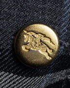 "BURBERRYS" Gold metal button design check pattern wool shirt