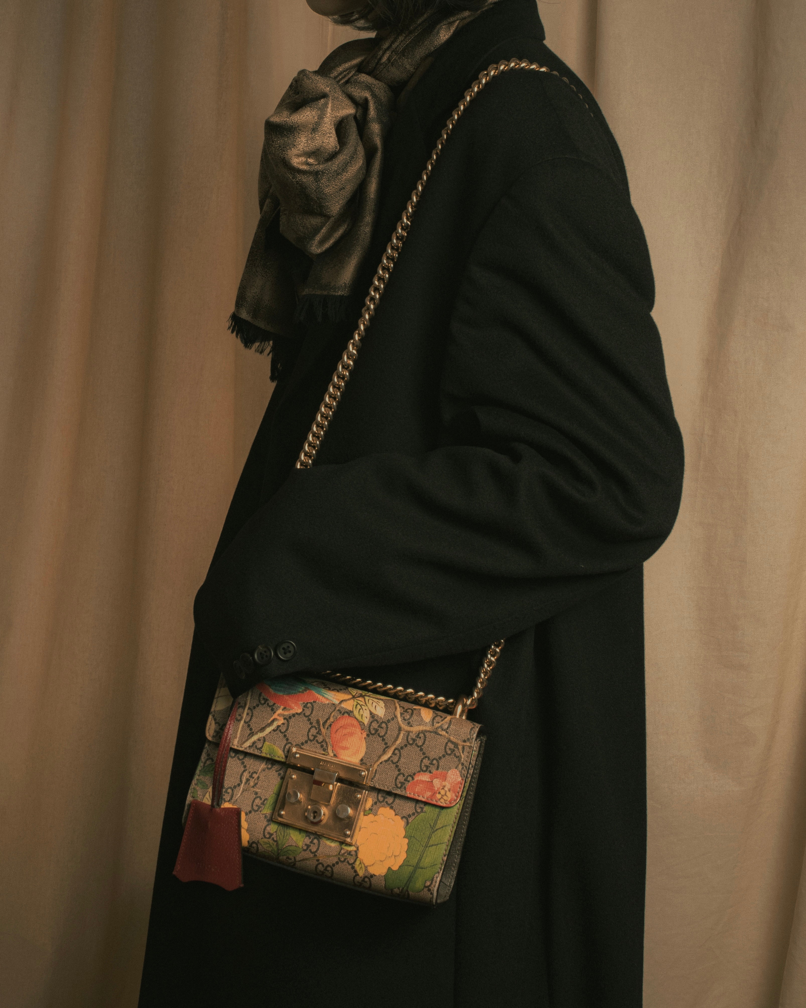 -SPECIAL- "GUCCI" Michele-era floral padlock design chain shoulder bag