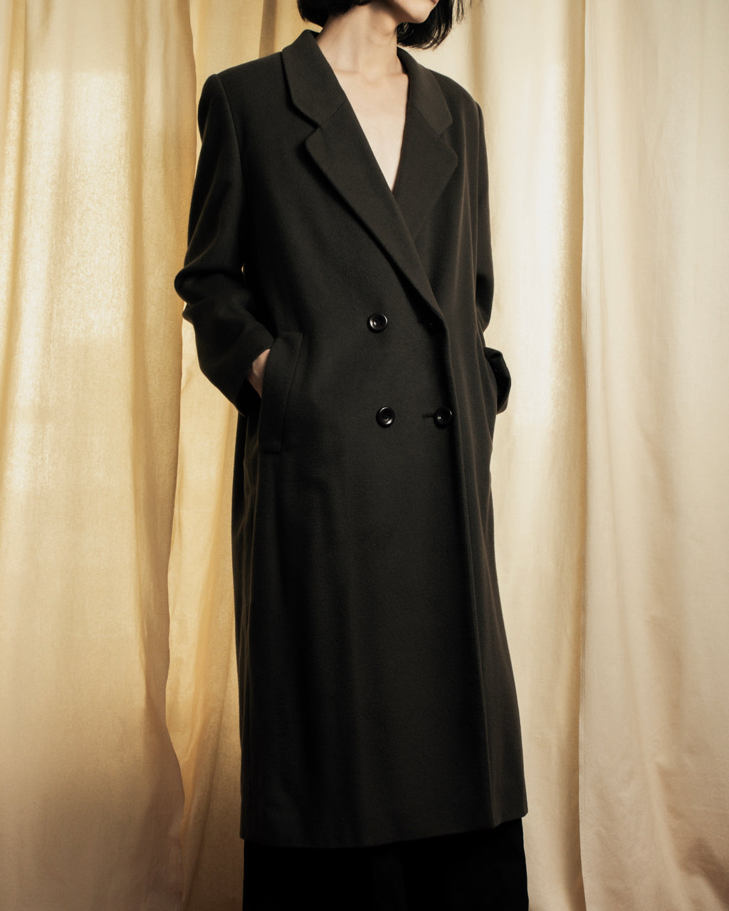 "Vintage 100% pure cashmere long chester coat"