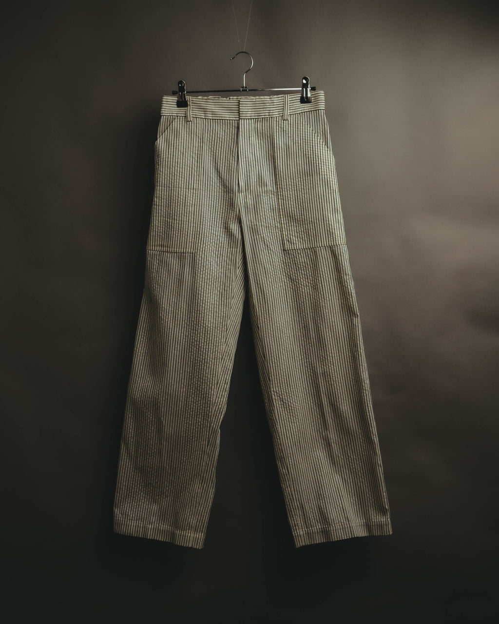 -SPECIAL- “Christian Dior” 20’s silk cotton striped straight trousers