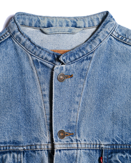 LEVI’S/ Oversized No Collar Denim Jacket Light Blue