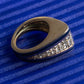 "Christian Dior" Diamond embedded blue line design ring