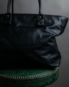 "Chloe" Eclipse series logo engraved leather tote bag