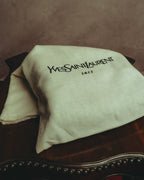 “YVES SAINT LAURENT” 80’s-90’s Sculpted flap lizard leather shoulder bag