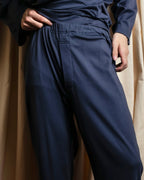 "CELINE" Piping design blue pajama set up
